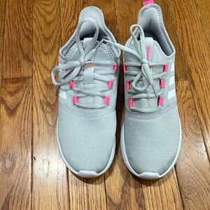 Gray and pink cloud foam shoes